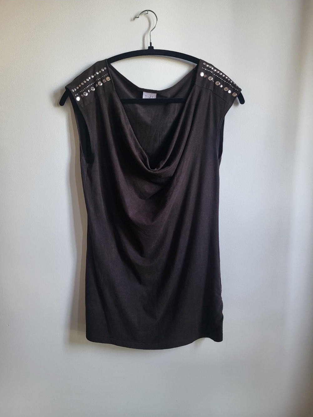 Suede Y2K Cowl Neck Top
